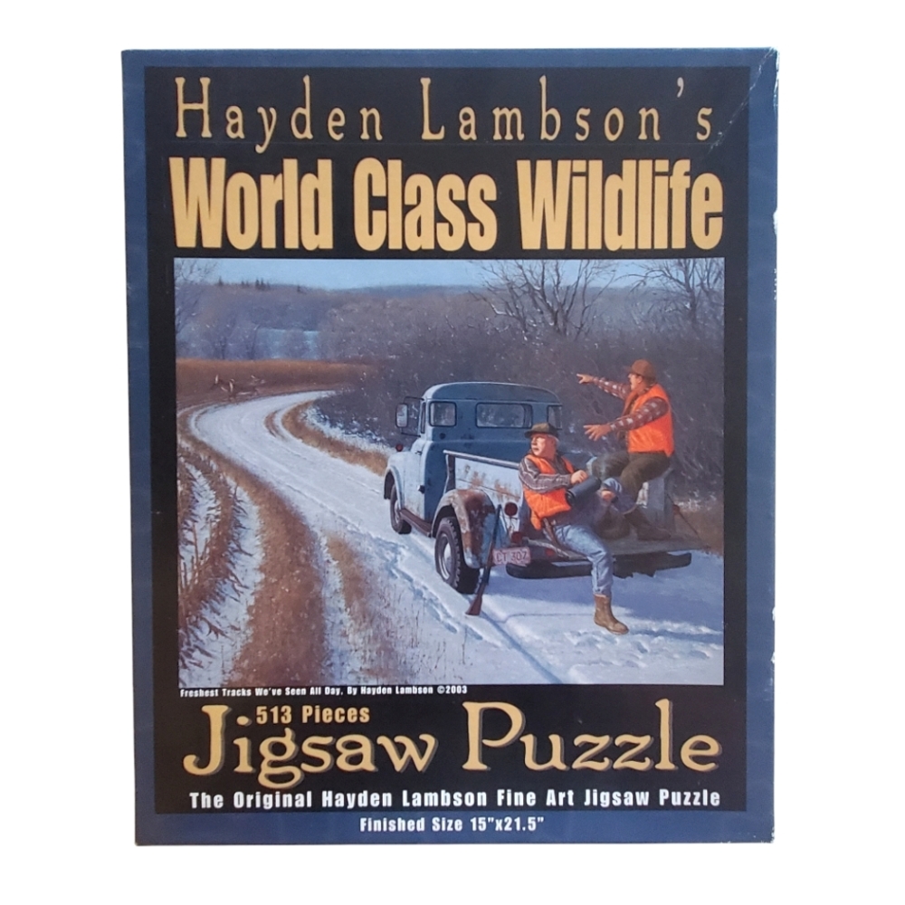 Hayden Lambson's Wildlife 513pc Puzzle "Freshest Tracks We've Seen All Day"